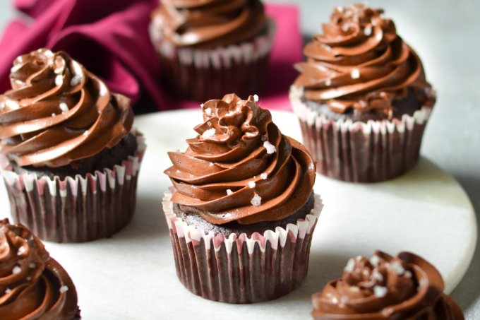 Eggless Chocolate Cupcakes with Chocolate Buttercream Frosting